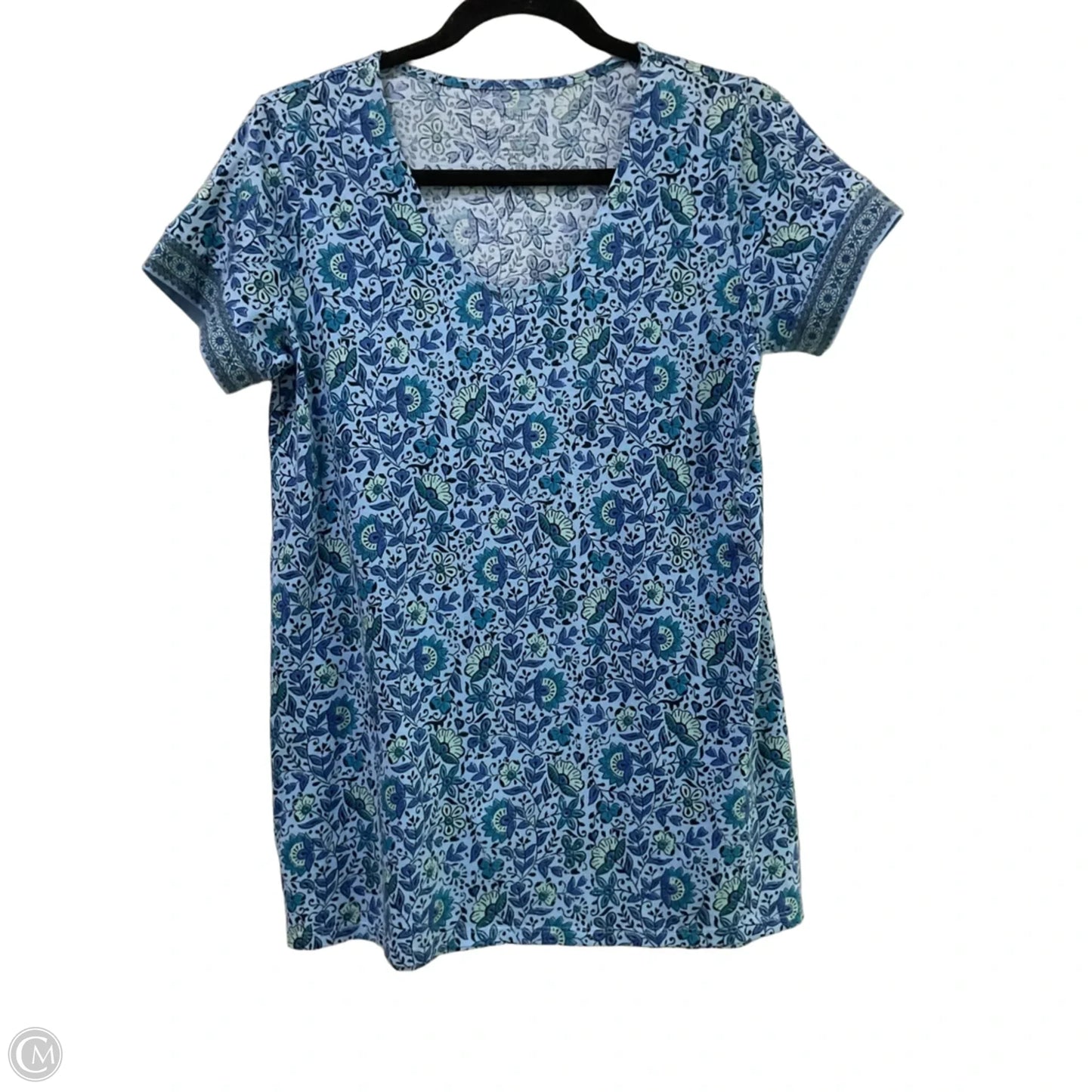 Tunic Short Sleeve By J. Jill In Blue & Green, Size: Xs