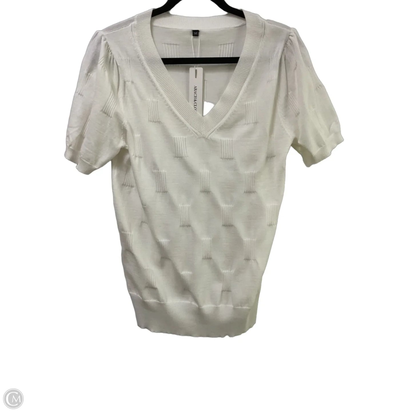 Top Short Sleeve By Clothes Mentor In White, Size: M