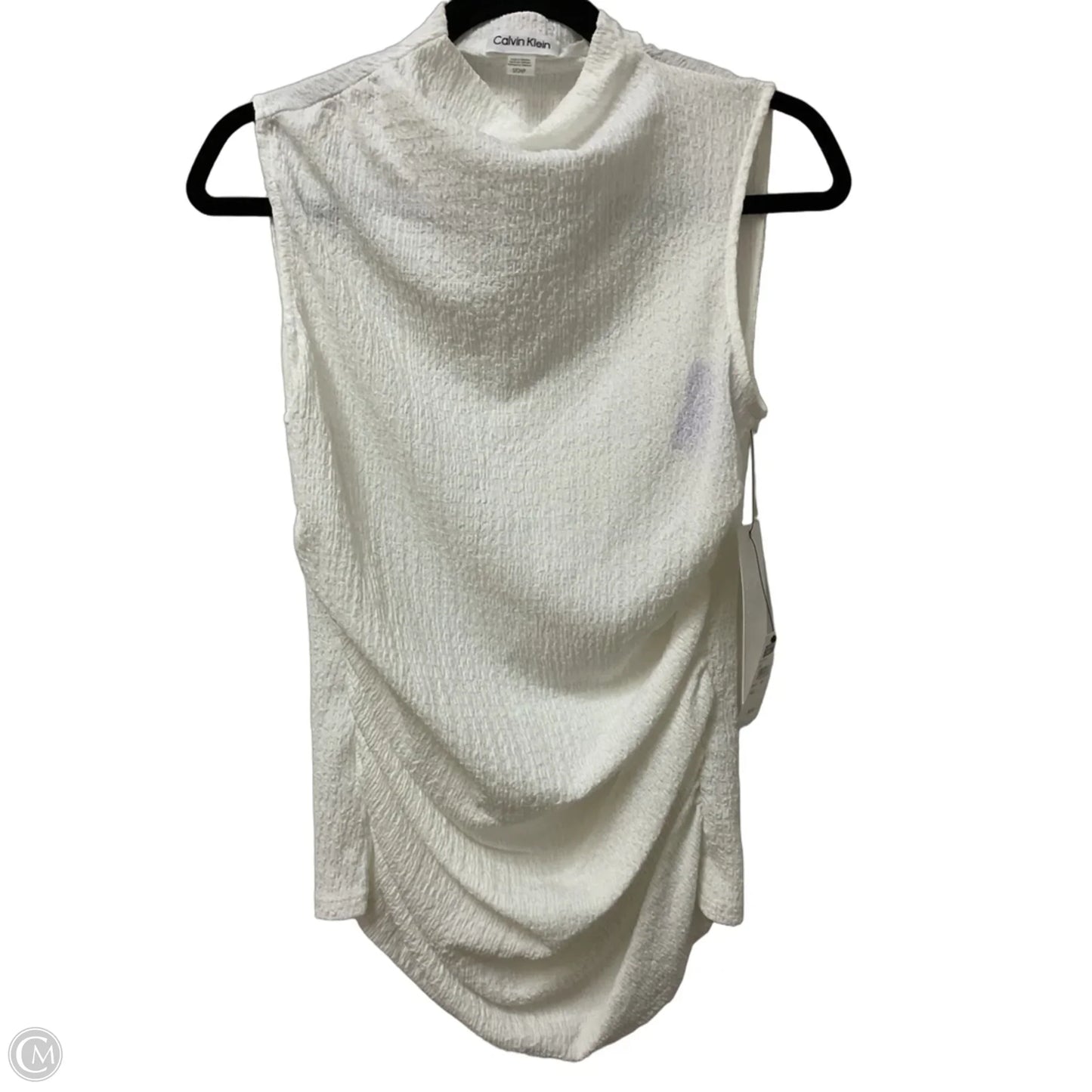 Blouse Sleeveless By Calvin Klein In White, Size: S