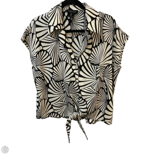 Blouse Short Sleeve By Rachel Zoe In Black & Cream, Size: M