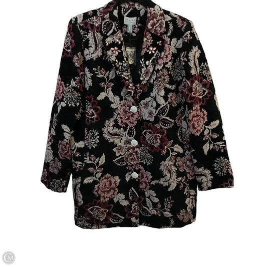 Blazer By Susan Graver In Floral Print, Size: 16