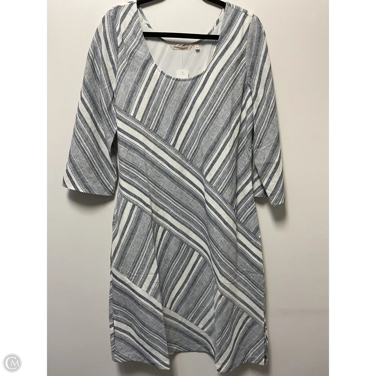 Dress Casual Midi By Soft Surroundings In Blue & White, Size: S