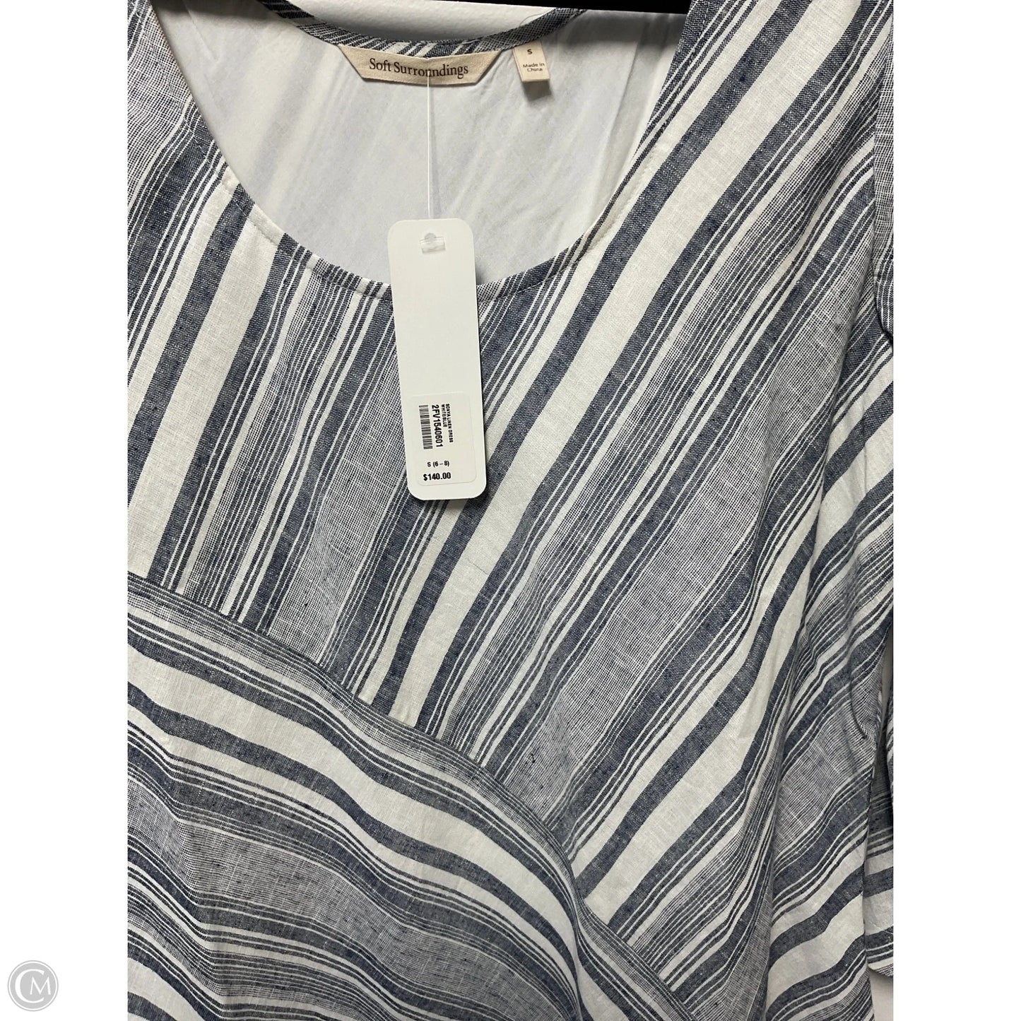 Dress Casual Midi By Soft Surroundings In Blue & White, Size: S