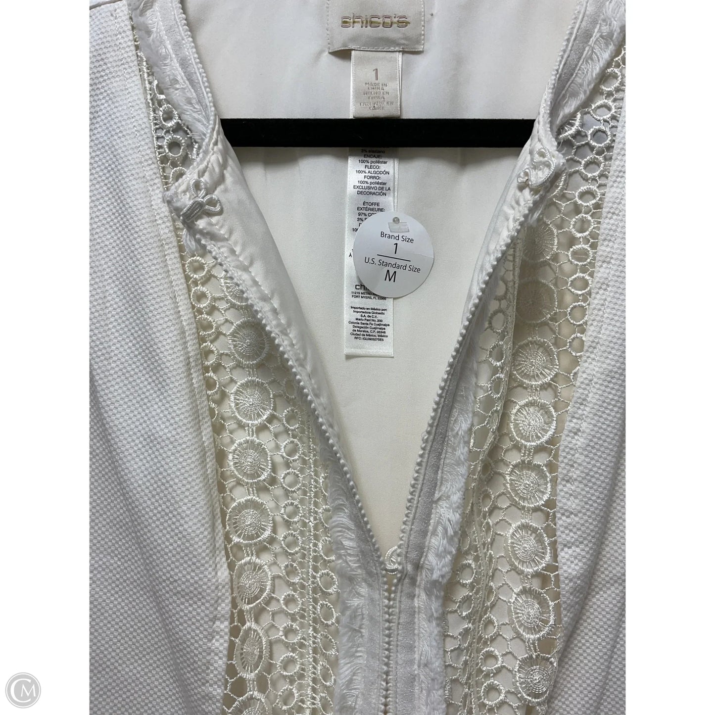 Vest Faux Fur & Sherpa By Chicos In Cream, Size: M