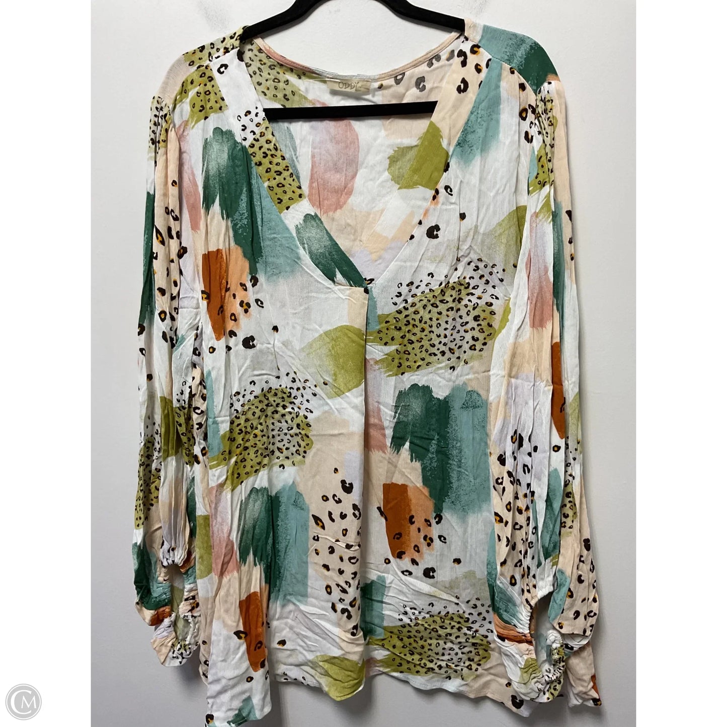 Top Long Sleeve By Oddi In Multi-colored, Size: 1x