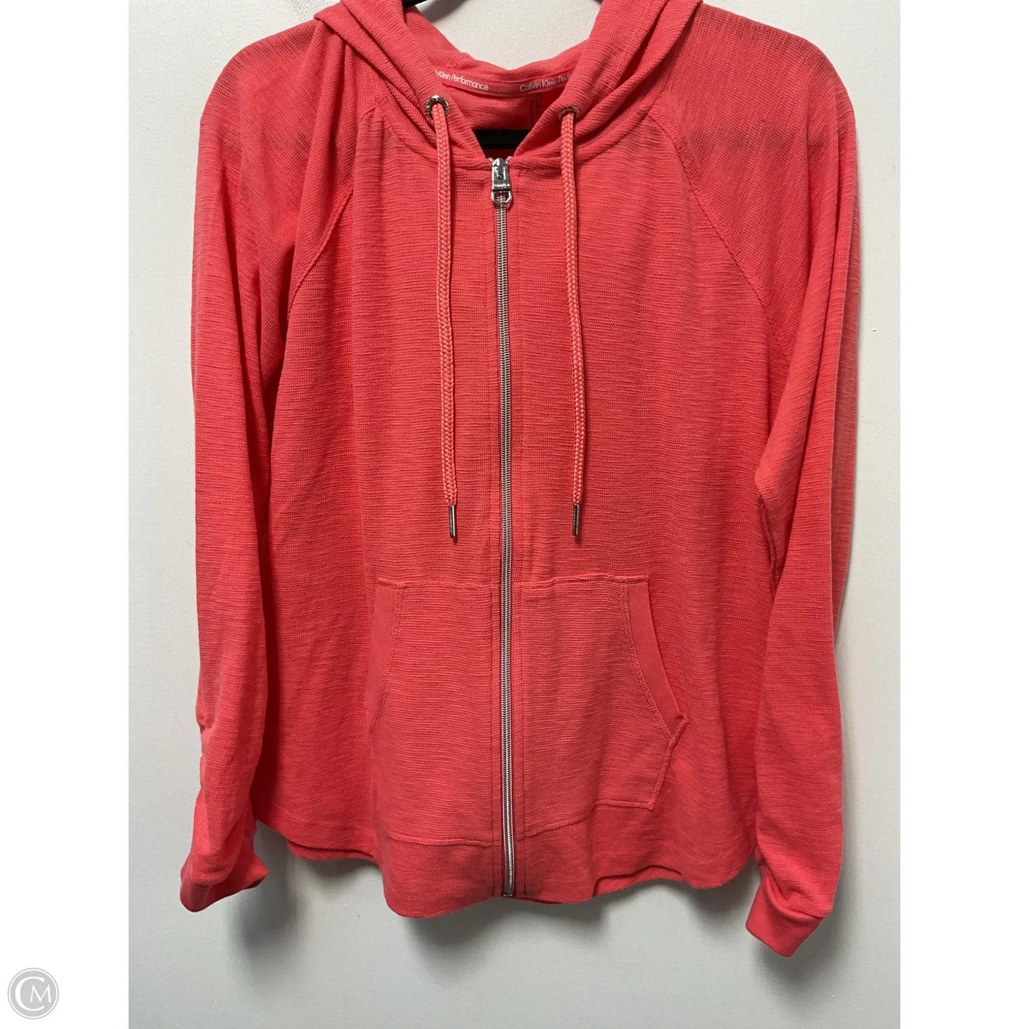 Athletic Jacket By Calvin Klein Performance In Coral, Size: Xl