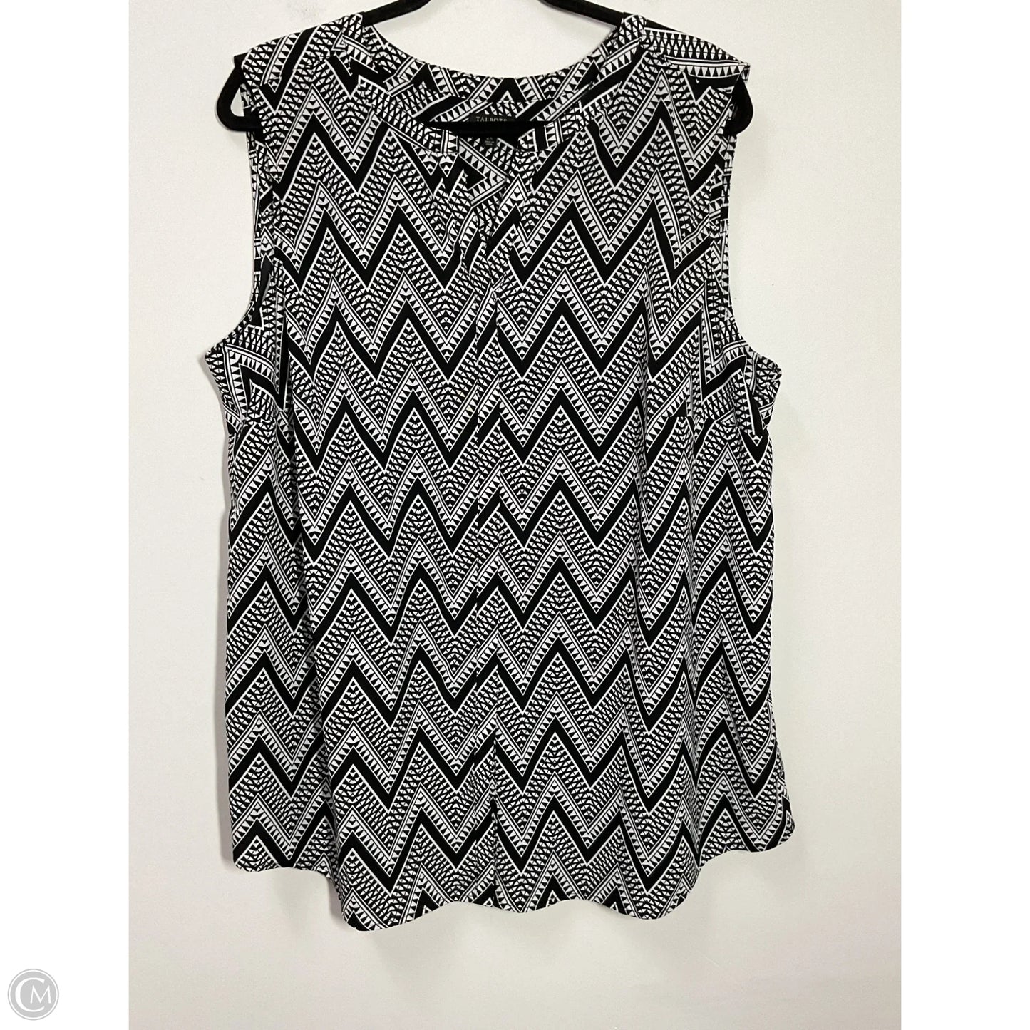 Top Sleeveless By Talbots In Black & White, Size: 3x