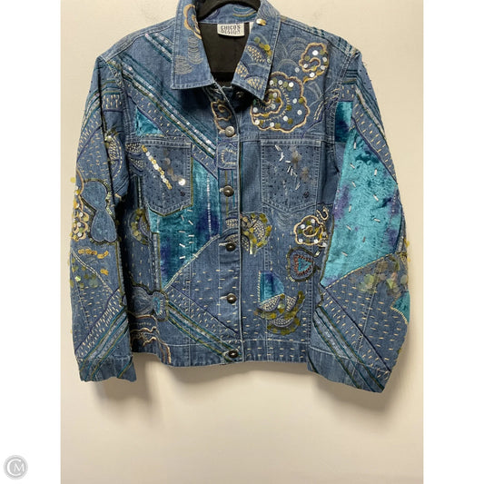 Jacket Denim By Chicos In Blue Denim, Size: L