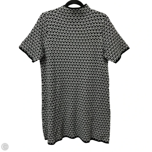 Dress Sweater By Nicole Miller In Black & White, Size: Xl