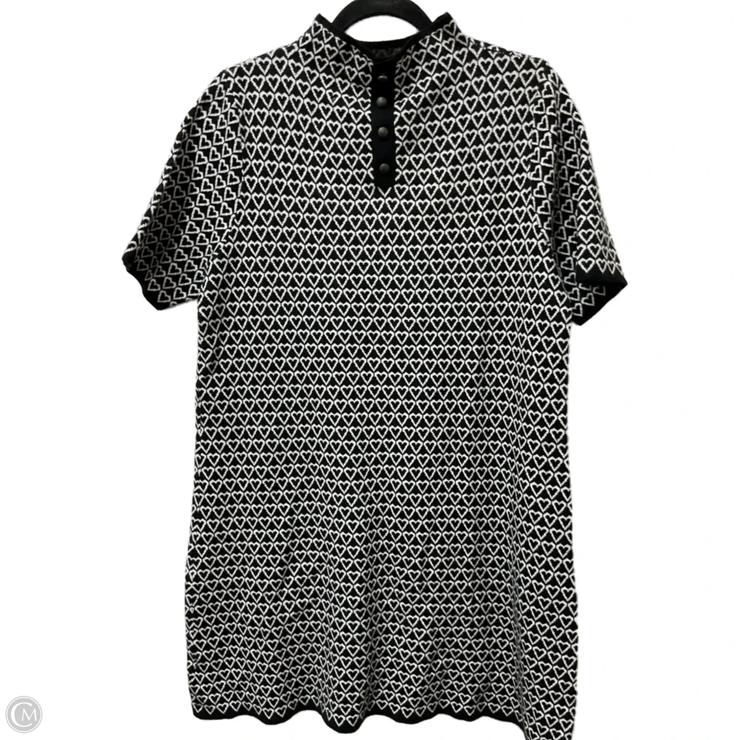 Dress Sweater By Nicole Miller In Black & White, Size: Xl