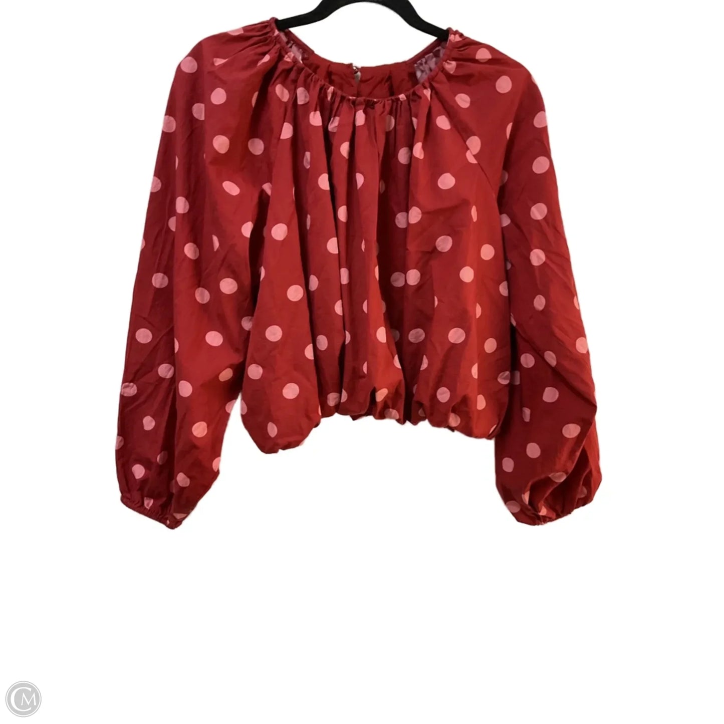 Top Long Sleeve By Maeve In Polkadot Pattern, Size: L
