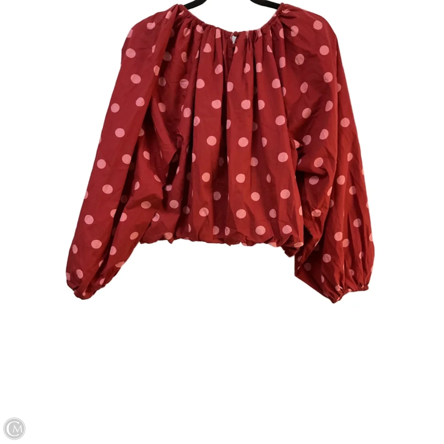 Top Long Sleeve By Maeve In Polkadot Pattern, Size: L