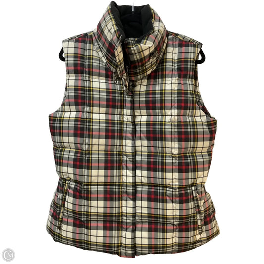 Vest Puffer & Quilted By Eddie Bauer In Plaid Pattern, Size: L