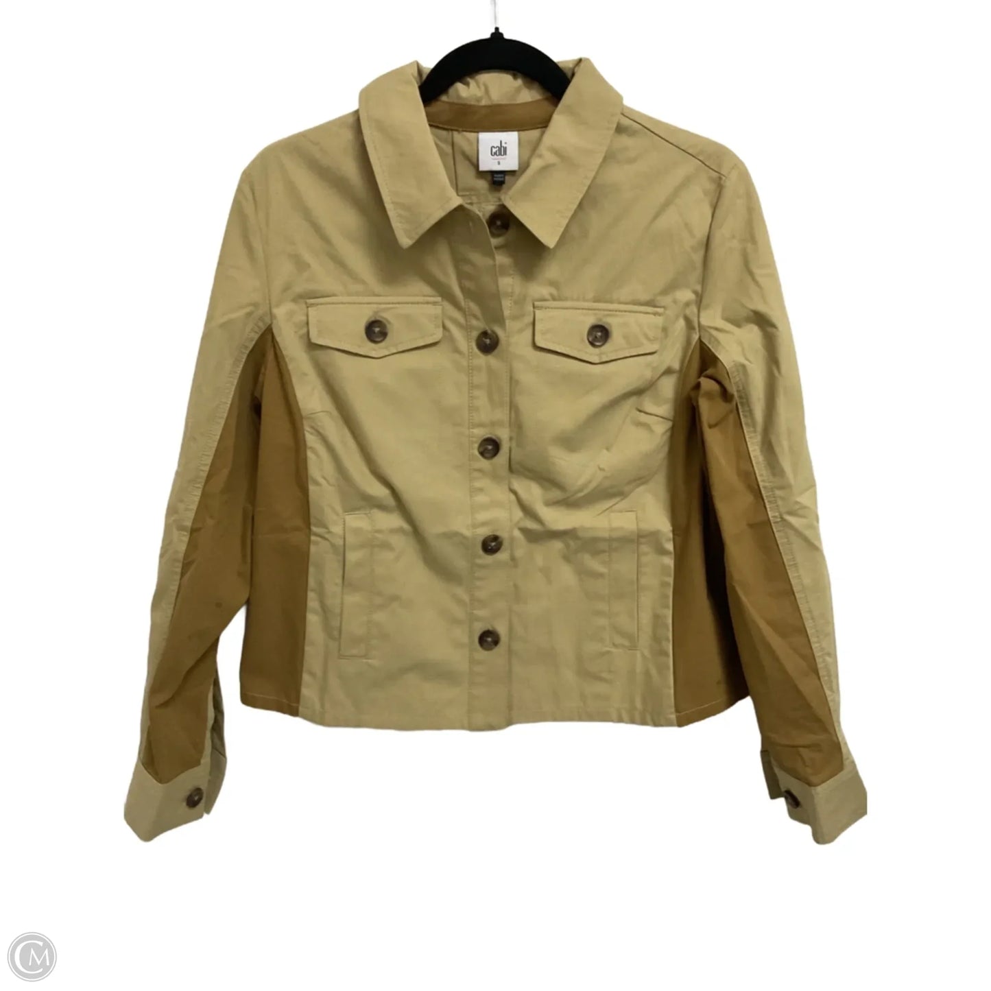 Jacket Shirt By Cabi In Brown & Tan, Size: S