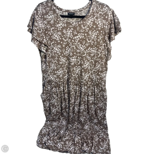 Dress Casual Short By Torrid In Brown & Pink, Size: 2x