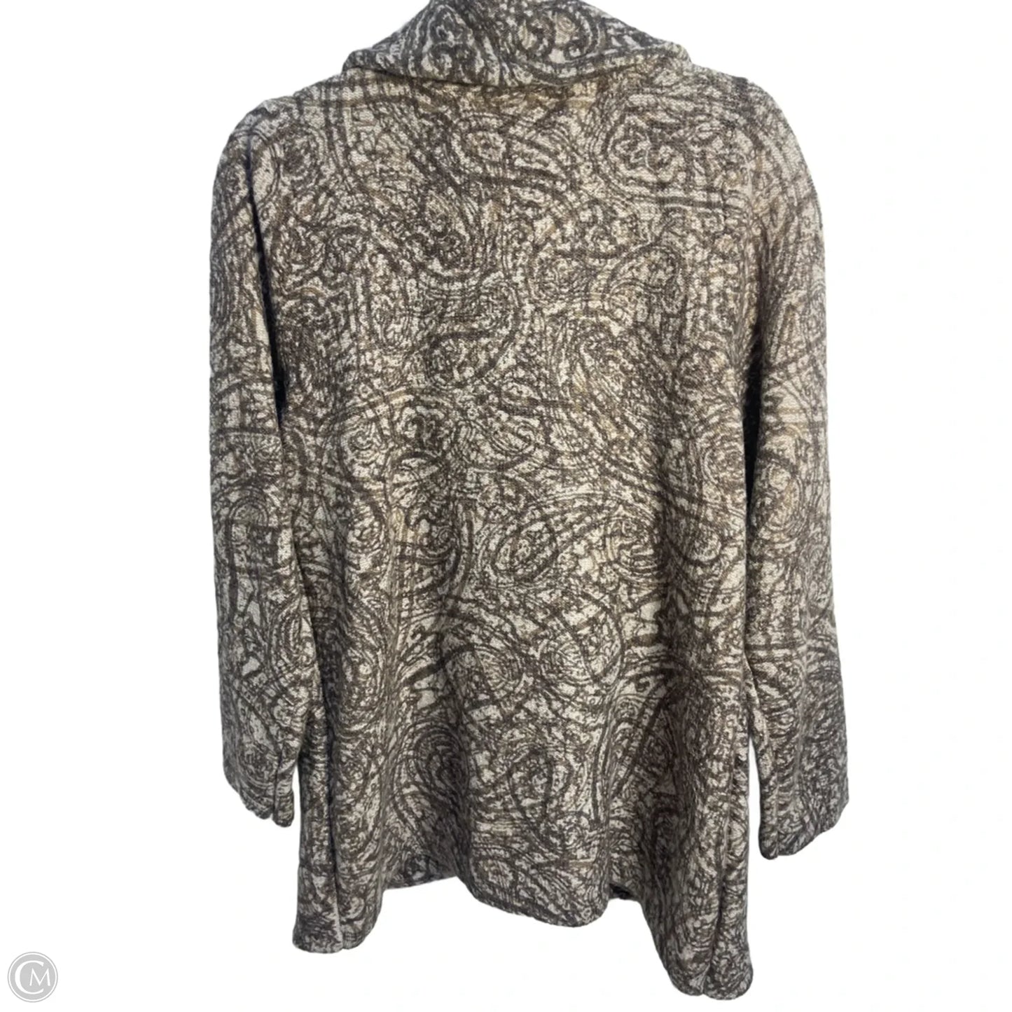 Sweater Cardigan By Pure Jill In Cream & Tan, Size: M