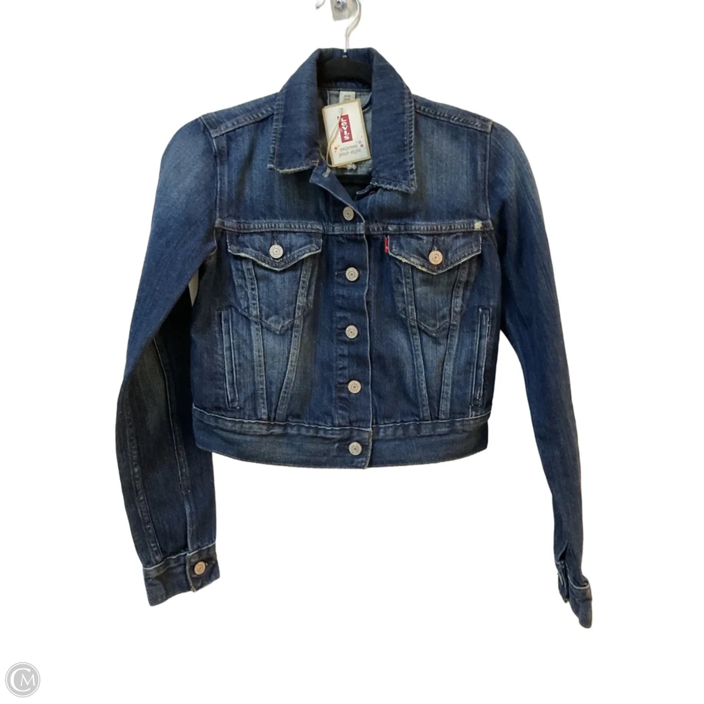 Jacket Denim By Levis In Blue Denim, Size: Xs