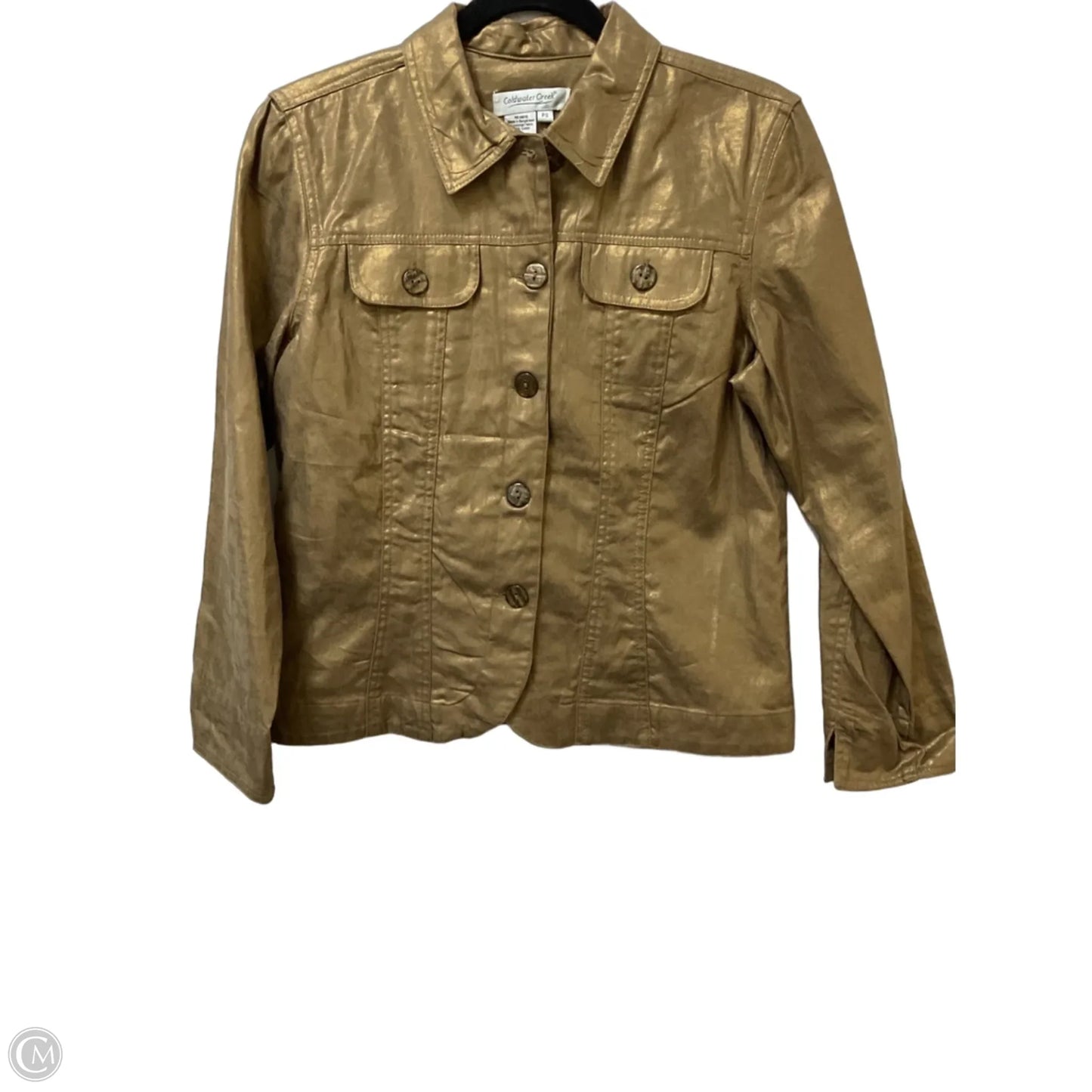 Jacket Shirt By Coldwater Creek In Gold, Size: Sp