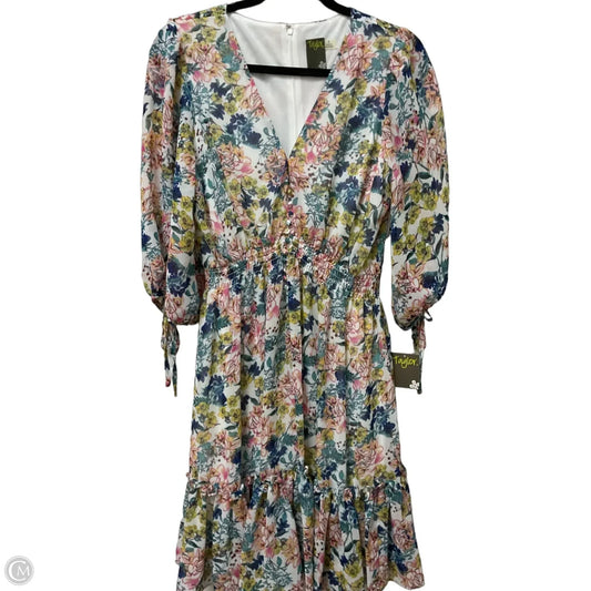 Dress Party Midi By Taylor In Floral Print, Size: M