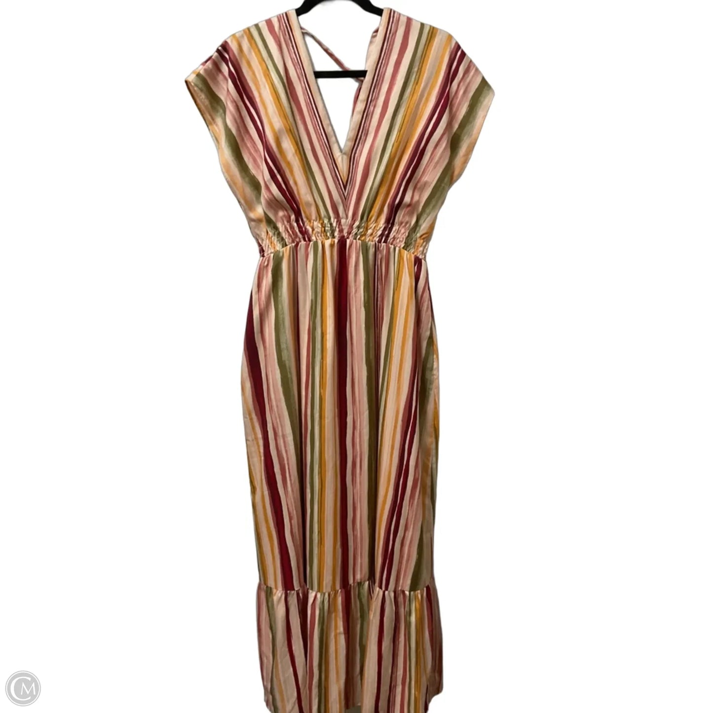 Dress Party Long By Maggy London In Striped Pattern, Size: M