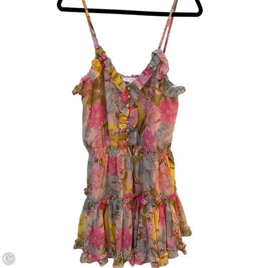 Dress Party Short By Olivaceous In Blue & Pink, Size: L