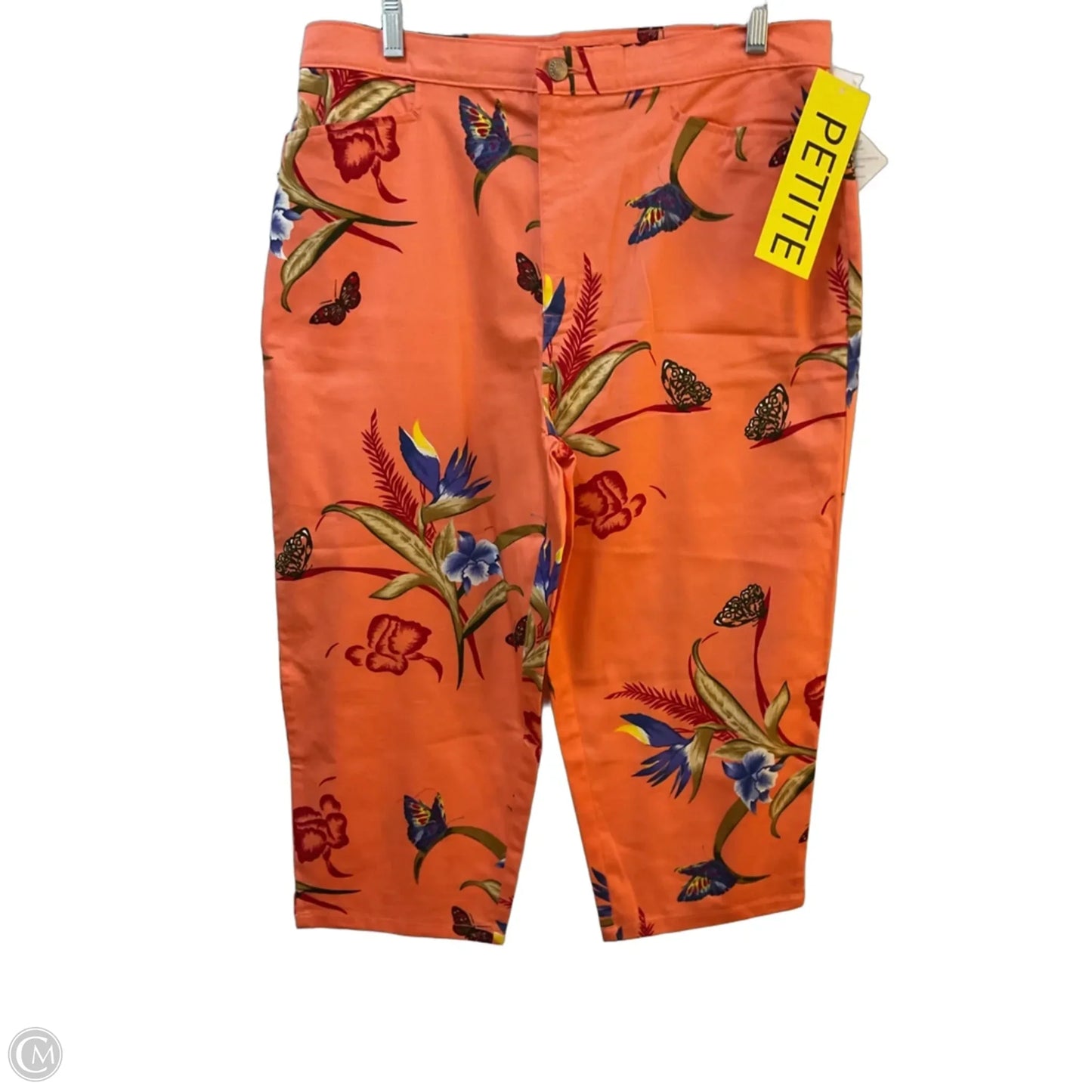Capris By Bill Blass In Tropical Print, Size: 14p