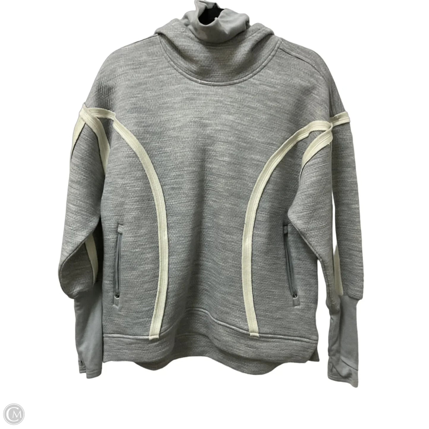 Sweatshirt Hoodie By Free People In Cream & Grey, Size: Xs