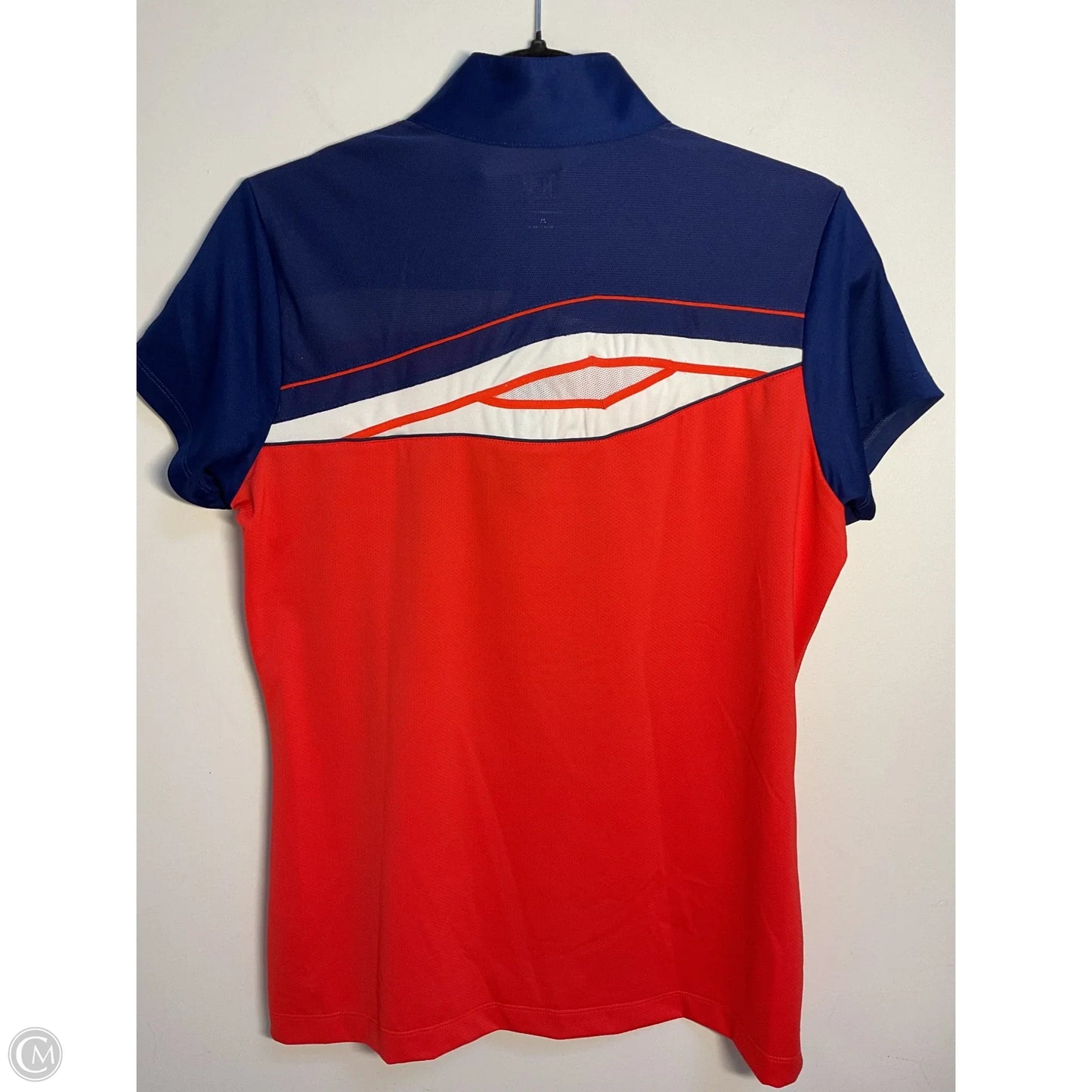 Athletic Top Short Sleeve By Clothes Mentor In Blue & Red & White, Size: M
