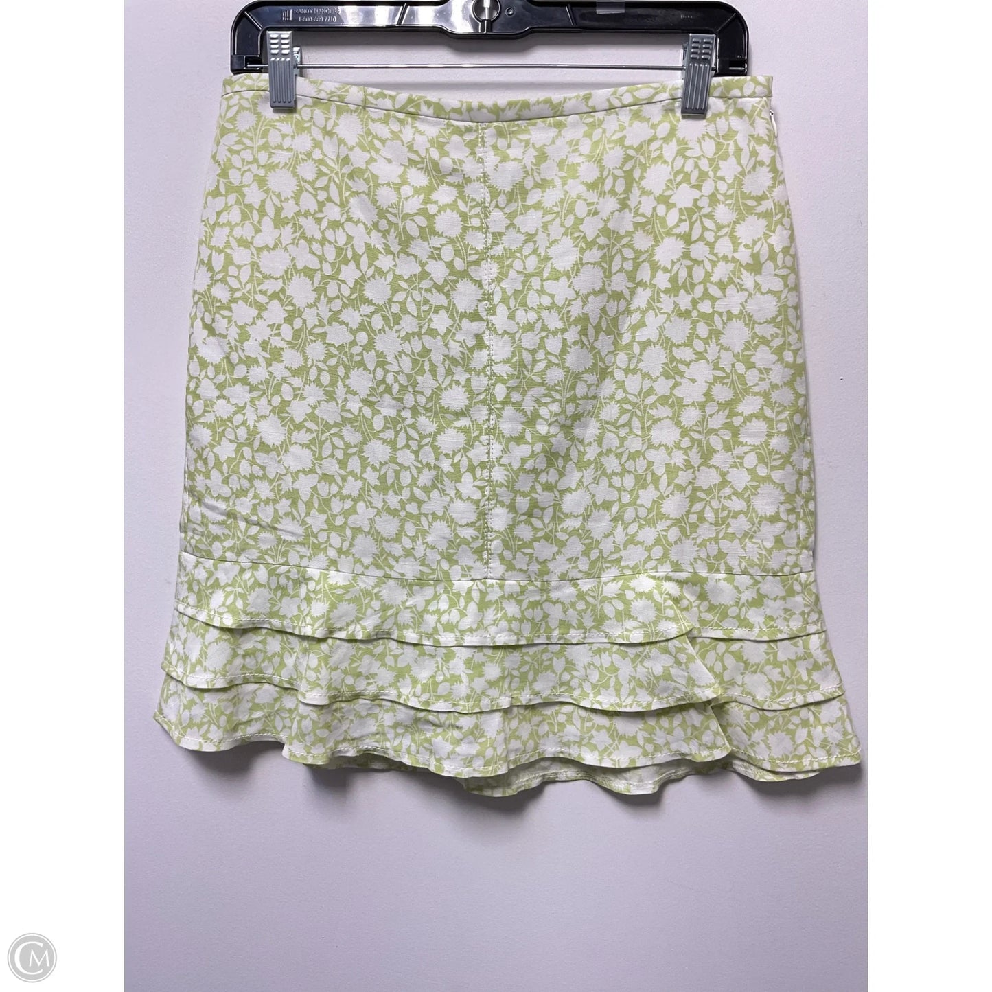 Skirt Mini & Short By Loft In Green & White, Size: Mp