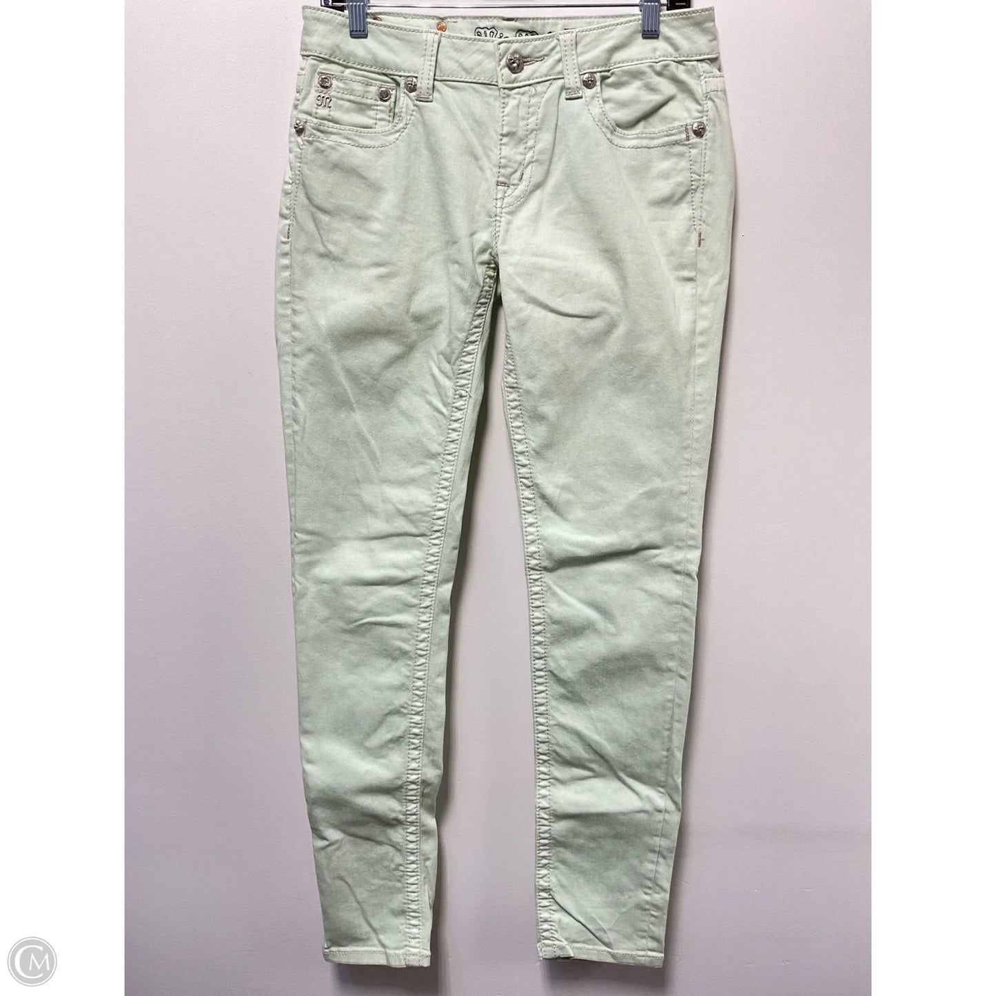 Jeans Skinny By Miss Me In Green Denim, Size: 8