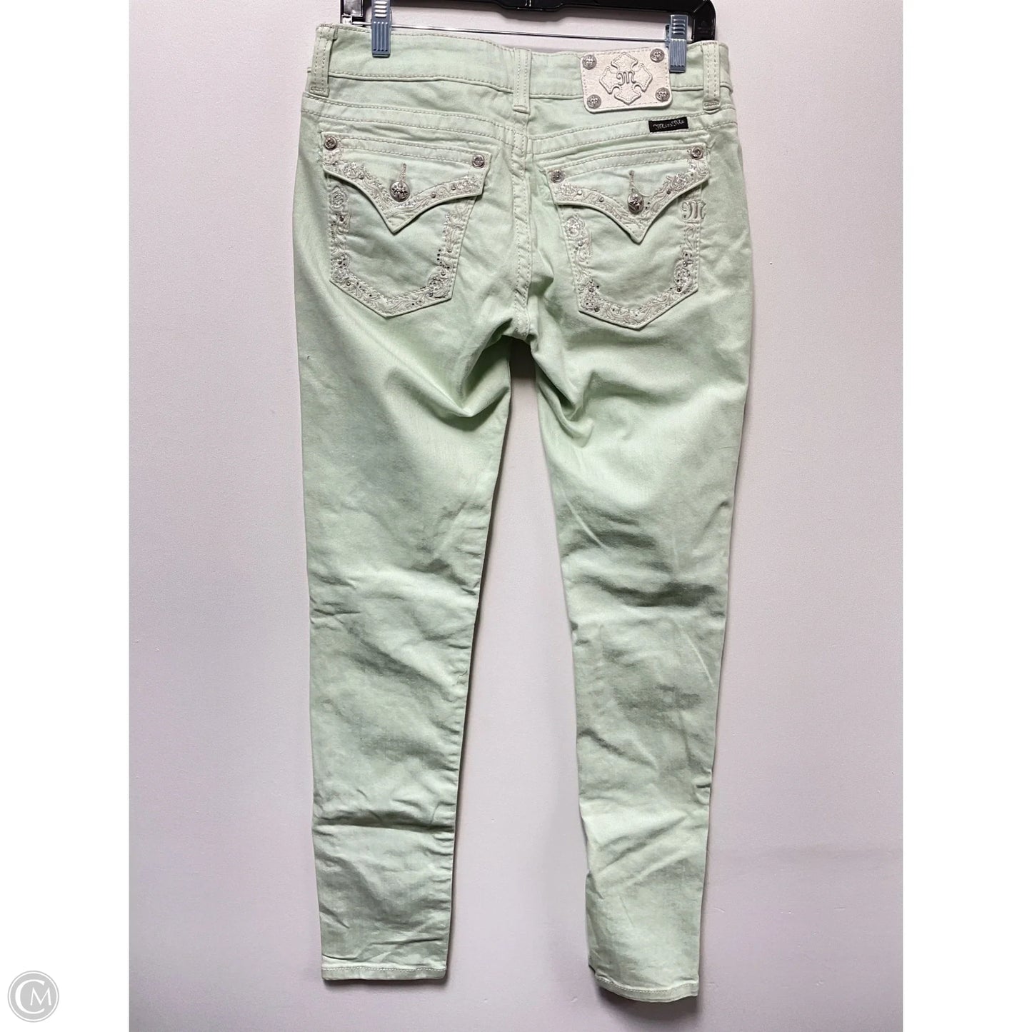 Jeans Skinny By Miss Me In Green Denim, Size: 8