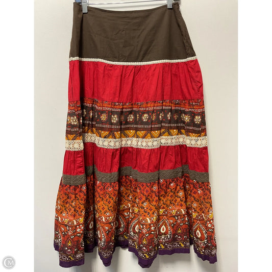 Skirt Maxi By Clothes Mentor In Brown & Red, Size: M