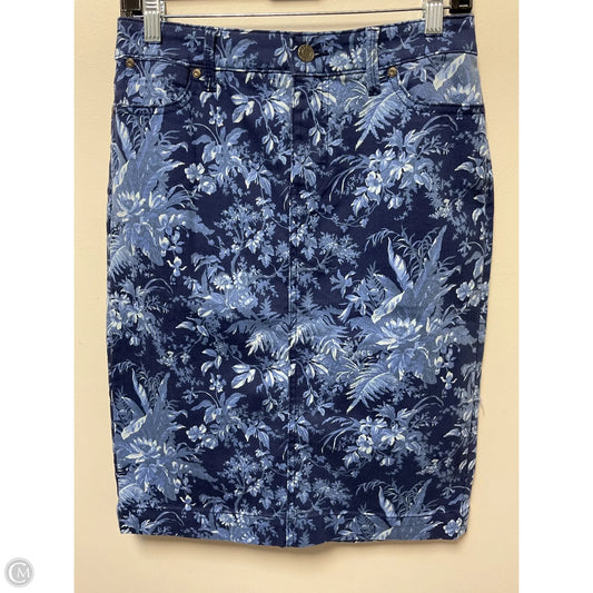 Skirt Midi By Talbots In Blue Denim, Size: Sp