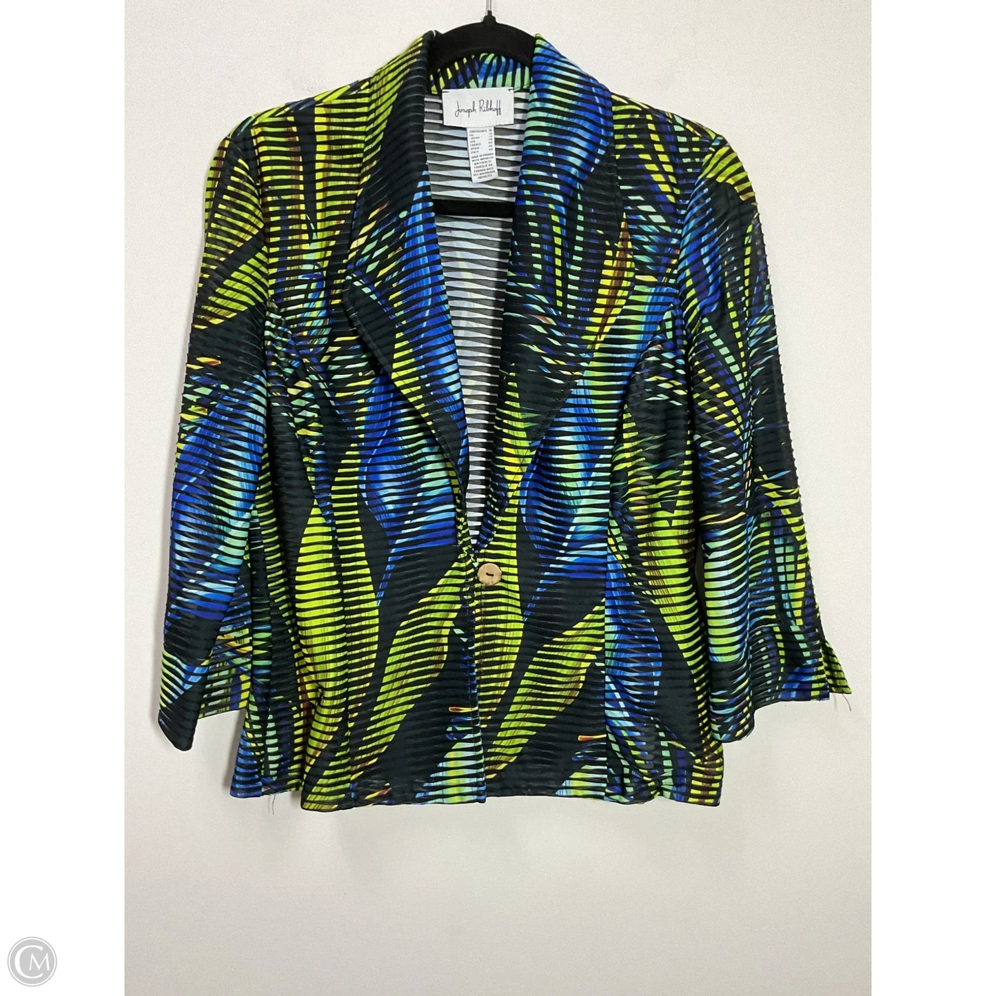 Blazer By Joseph Ribkoff In Black & Green, Size: M