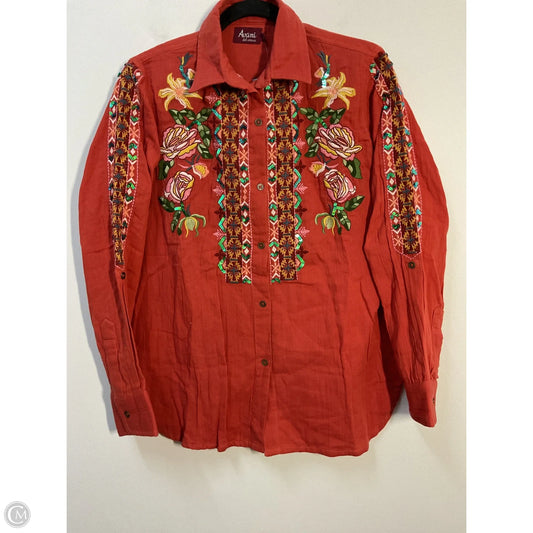 Top Long Sleeve By Cmc In Coral, Size: S