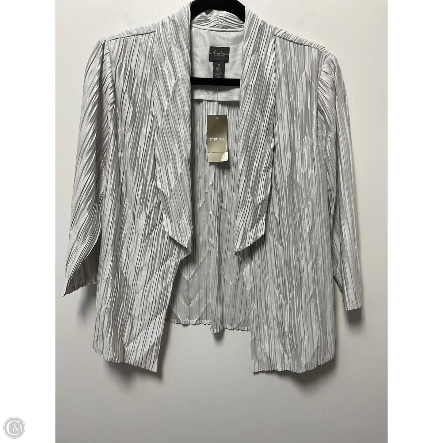Cardigan By Chicos In Silver, Size: L