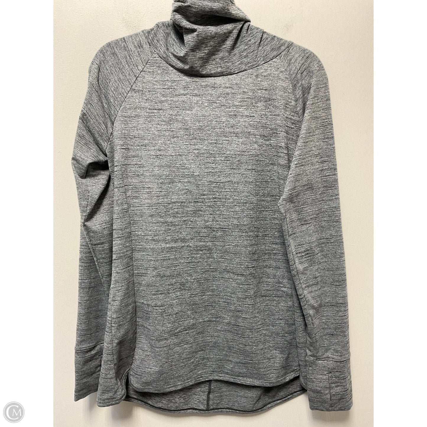 Athletic Top Long Sleeve Hoodie By Spyder In Grey, Size: L