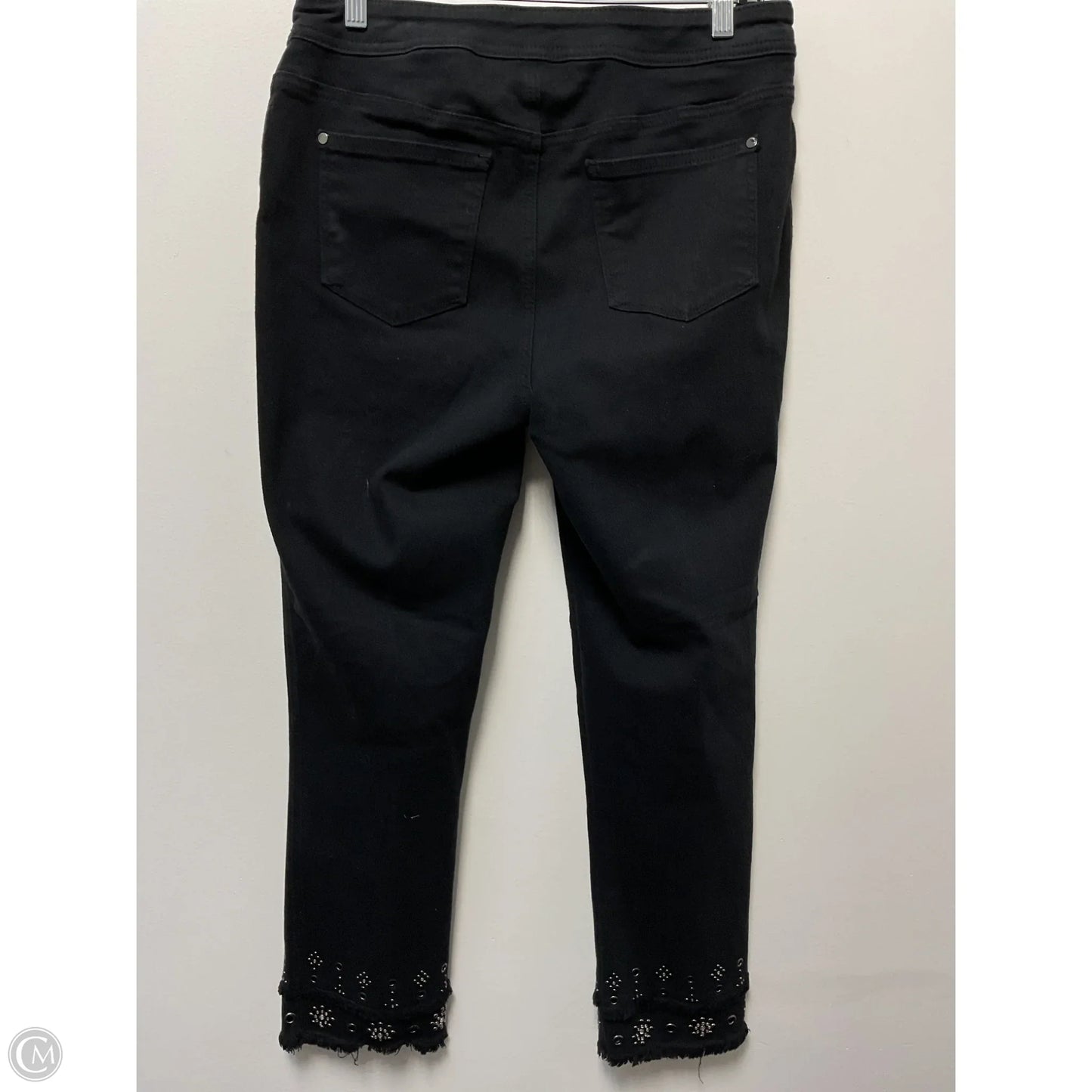 Jeans Straight By Chicos In Black Denim, Size: S