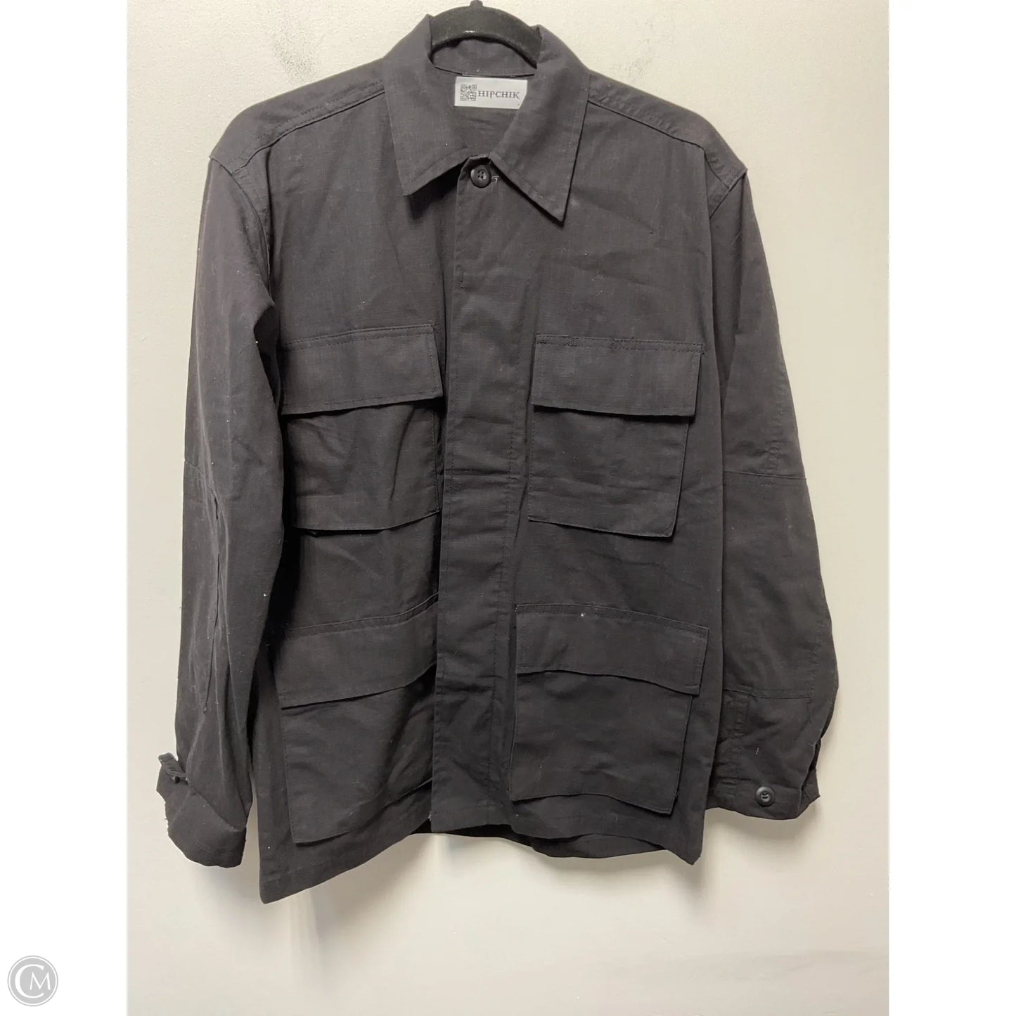 Jacket Shirt By Clothes Mentor In Black, Size: S