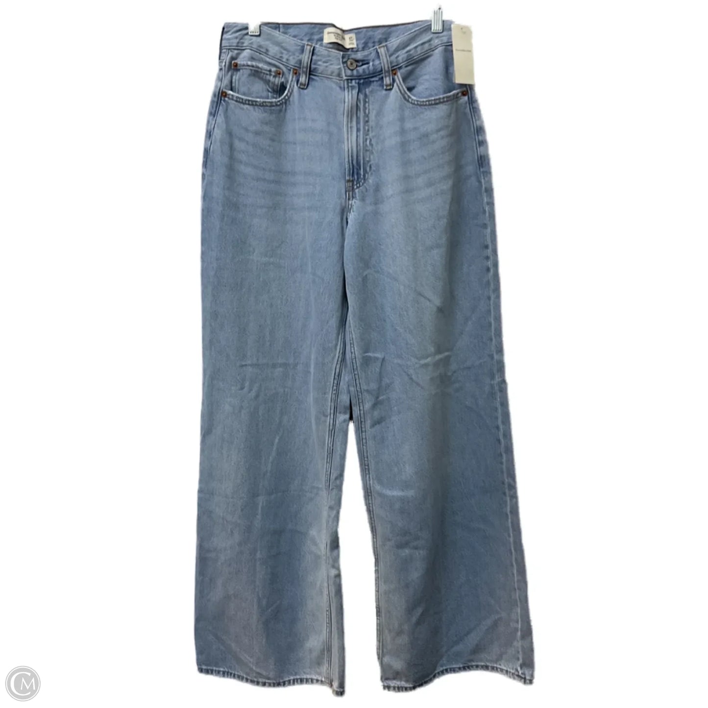 Jeans Wide Leg By Abercrombie And Fitch In Blue Denim, Size: 4l