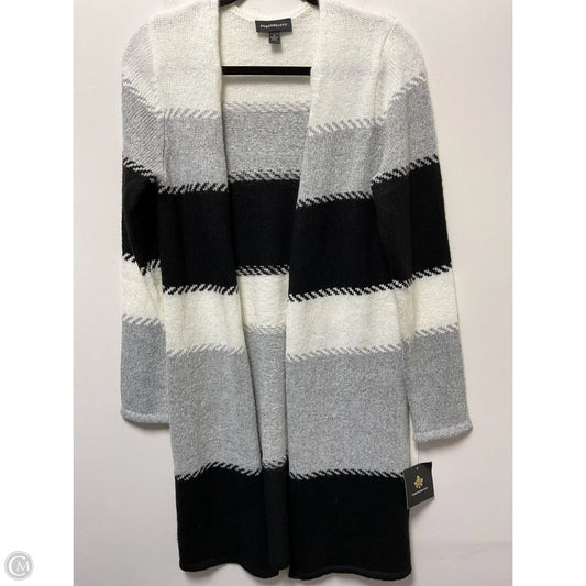 Sweater Cardigan By Fortune & Ivy In Black & Grey, Size: S