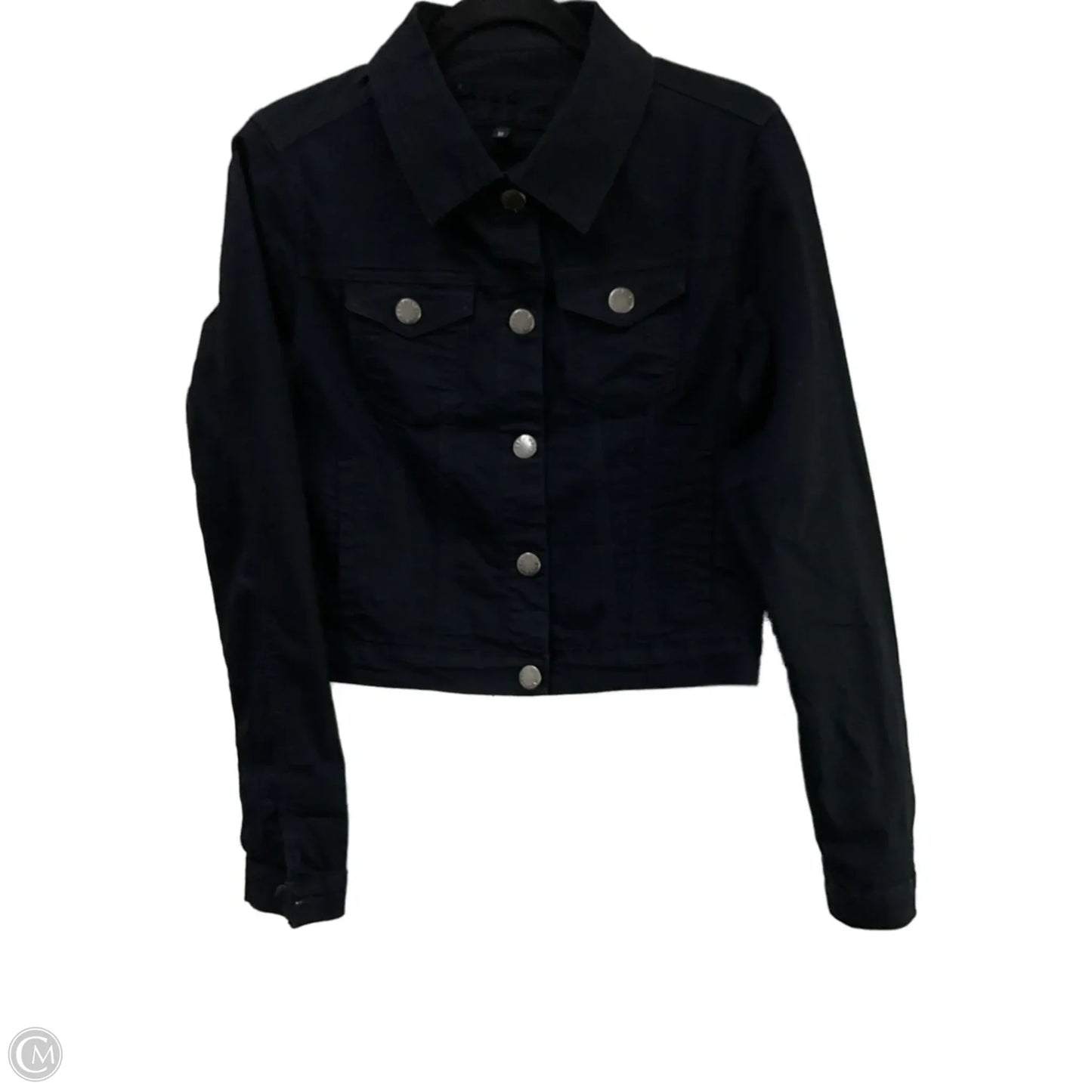 Jacket Denim By Clothes Mentor In Black, Size: M
