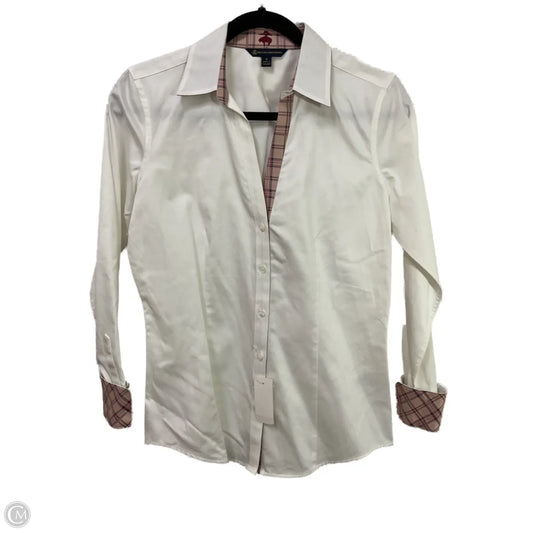 Top Long Sleeve By Brooks Brothers In White, Size: S