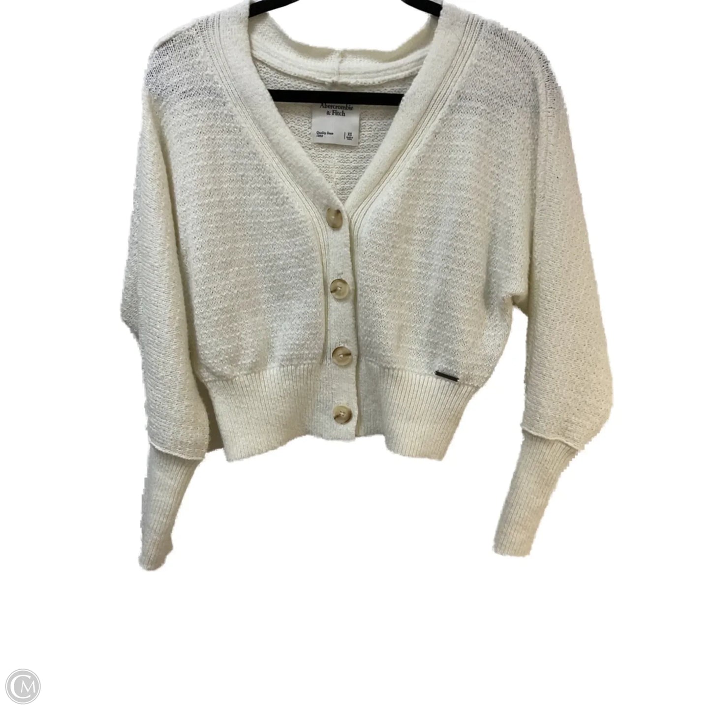Sweater Cardigan By Abercrombie And Fitch In Cream, Size: Xs