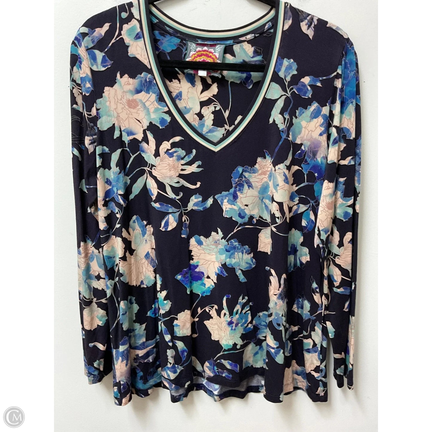 Top Long Sleeve By Johnny Was In Navy, Size: L