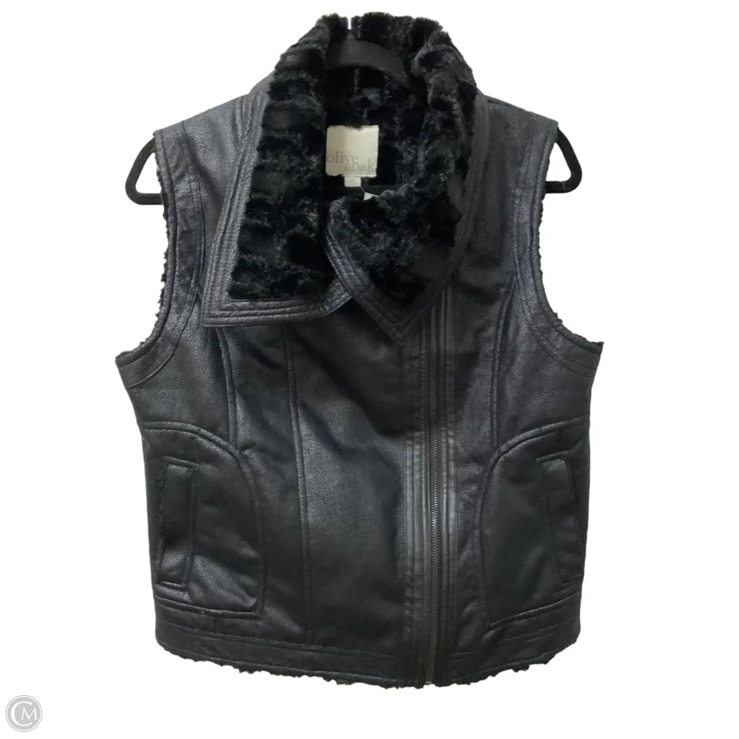 Vest Faux Fur & Sherpa By Olive And Oak In Black, Size: M