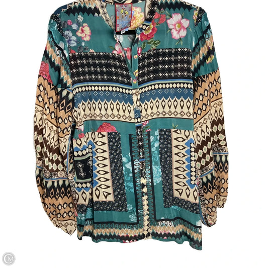 Blouse Long Sleeve By Johnny Was In Multi-colored, Size: M