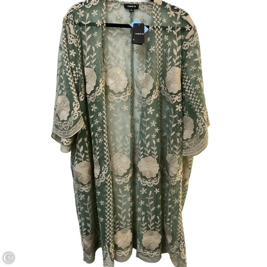 Kimono By Torrid In Green & Tan, Size: 2x