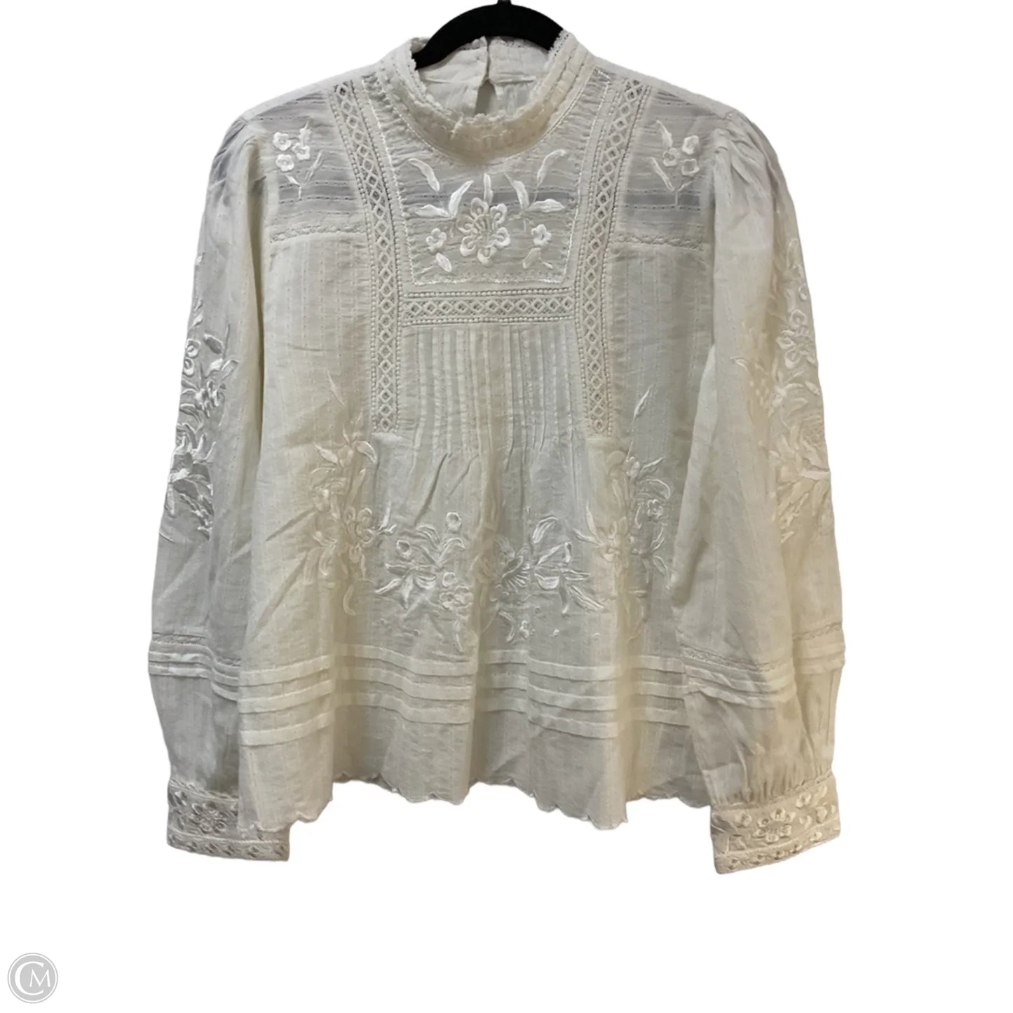Blouse Long Sleeve By Sundance In Cream, Size: S