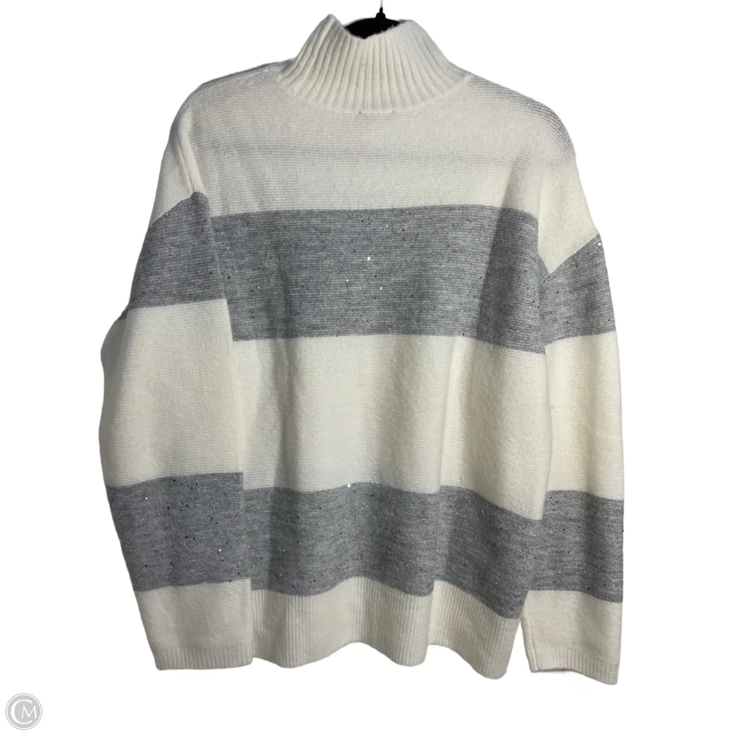 Sweater By Talbots In Cream & Grey, Size: L